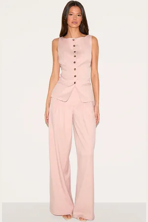 PRETTYLITTLETHING Tailored Woven Pleated Wide Leg Pants