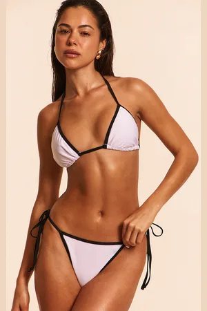 PRETTYLITTLETHING Contrast Binding Tie Side Bikini Bottom