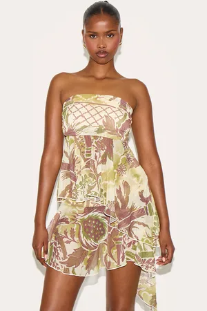 PRETTYLITTLETHING Printed Drape Mini Skirt