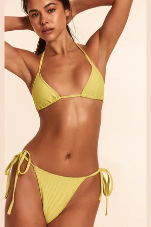 PRETTYLITTLETHING Ribbed Tie Side Bikini Bottoms