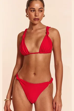 PRETTYLITTLETHING Ruched Knot Detail Tanga Bikini Bottoms