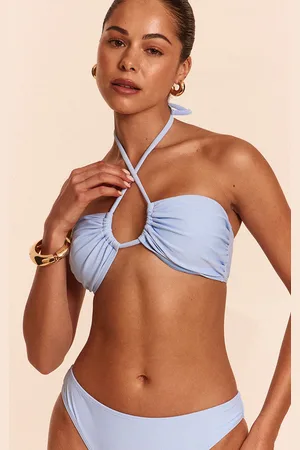 PRETTYLITTLETHING Ruched Halter Neck Bikini Top