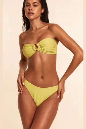 PRETTYLITTLETHING Ribbed O Ring Bandeau Bikini Top