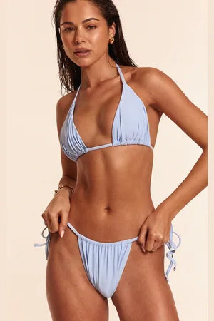 PRETTYLITTLETHING Tie Side Ruched Bikini Bottoms