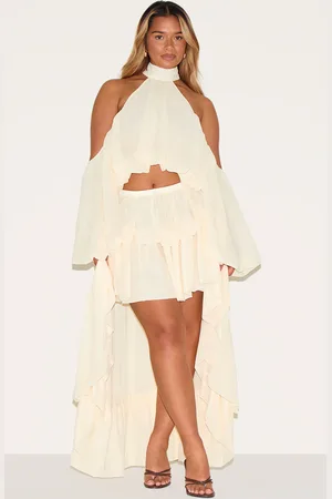 PRETTYLITTLETHING Shape Chiffon High Tiered Maxi Skirt