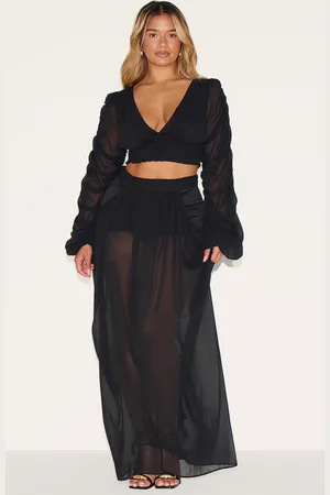 PRETTYLITTLETHING Shape Chiffon Highwaisted Drape Maxi Skirt