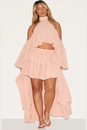 PRETTYLITTLETHING Shape Chiffon High Tiered Maxi Skirt