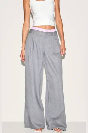 PRETTYLITTLETHING Woven Contrast Stripe Boxer Detail Straight Leg Pant