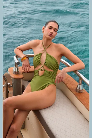 PRETTYLITTLETHING Halter Neck Cut Out Swimsuit