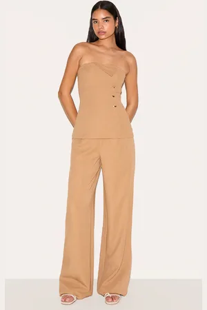 PRETTYLITTLETHING Tall Mid Rise Tailored Wide Leg Pants