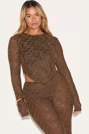PRETTYLITTLETHING Shape Textured Lace Button Front Cardigan
