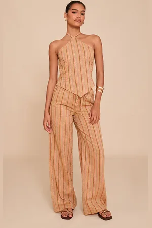 PRETTYLITTLETHING Pinstripe Tie Waist Pants