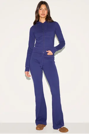 PRETTYLITTLETHING Blue Low Rise Skinny Flare Pants