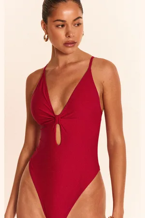 PRETTYLITTLETHING Knot Front Cut Out Swimsuit