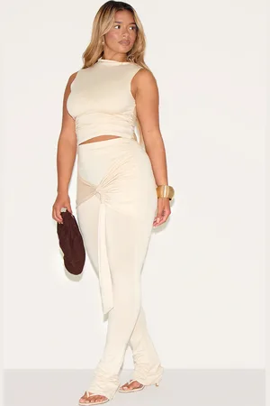 PRETTYLITTLETHING Shape Super Soft Wrap Drape Flare Pant