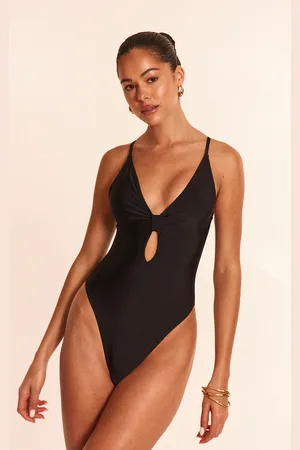 PRETTYLITTLETHING Knot Front Cut Out Swimsuit