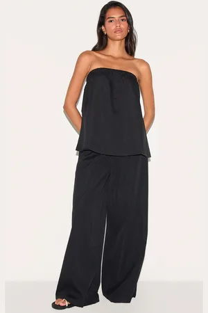 PRETTYLITTLETHING Woven Mid Rise Wide Leg Pants
