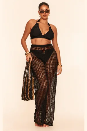 PRETTYLITTLETHING Plus Crochet Low Waist Wide Leg Beach Pants