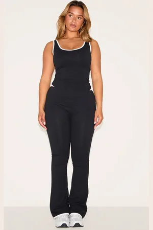 PRETTYLITTLETHING Shape Sculpt Active Contrast Binding Flare Pant