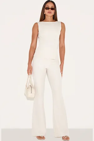PRETTYLITTLETHING Tall Mid Rise Tailored Flare Pants