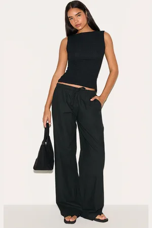 PRETTYLITTLETHING Tall Linen Drawstring Waist Pants