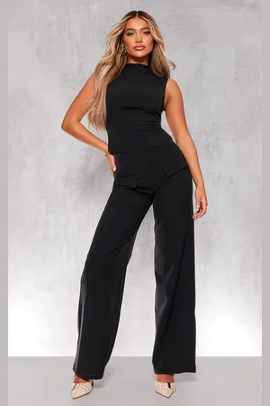 PRETTYLITTLETHING Woven Tailored Wide Leg Pocket Detail Pant
