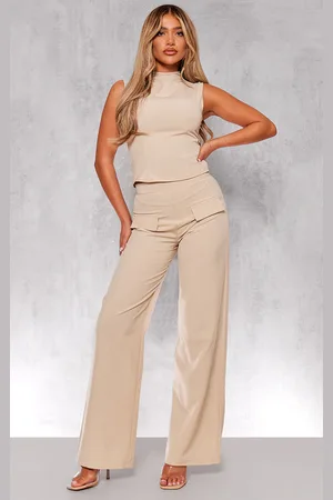 PRETTYLITTLETHING Woven Tailored Wide Leg Pocket Detail Pant