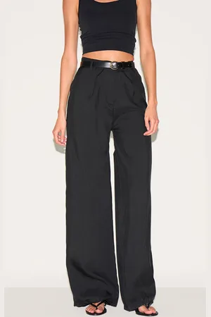 PRETTYLITTLETHING Woven Tailored High Waist Wide Leg Pants