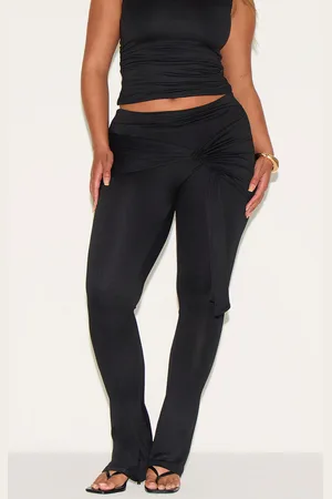 PRETTYLITTLETHING Shape Super Soft Wrap Drape Flare Pants