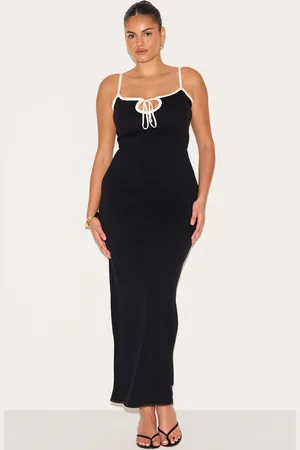 PRETTYLITTLETHING Plus Contrast Knit Dress