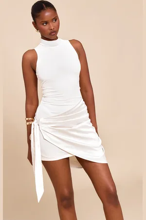 PRETTYLITTLETHING Satin Draped Ruched Mini Dress
