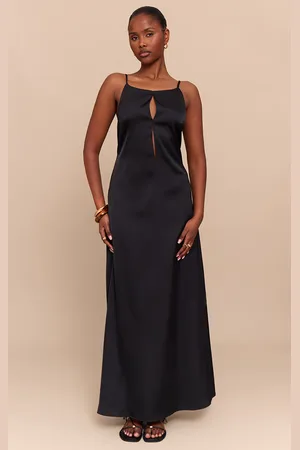 PRETTYLITTLETHING Satin Keyhole Cut Out Slip Dress