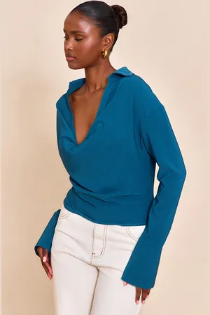 PRETTYLITTLETHING Chiffon Cowl Neck Blouse