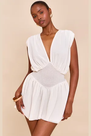 PRETTYLITTLETHING Chiffon Shirred Mini Dress