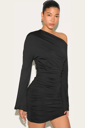 PRETTYLITTLETHING Soft Touch Ruched Long Sleeve Mini Dress
