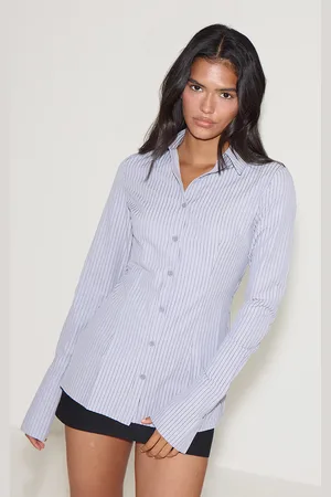 PRETTYLITTLETHING Striped Woven Fitted Shirt