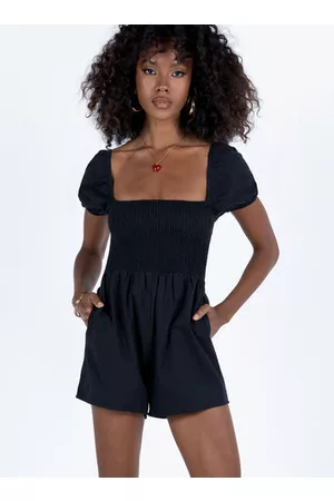 Princess Polly Women T-Shirts - Maimie Romper Black