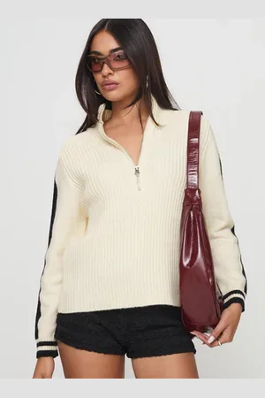 Princess Polly Mandee Quarter Zip Knit Sweater