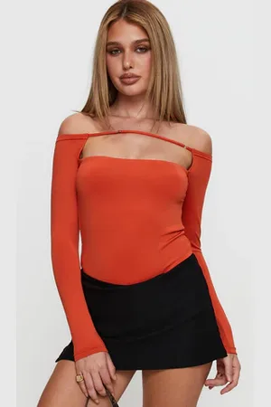 Princess Polly Degree Of Seperation Buckle Detail Long Sleeve Bodysuit