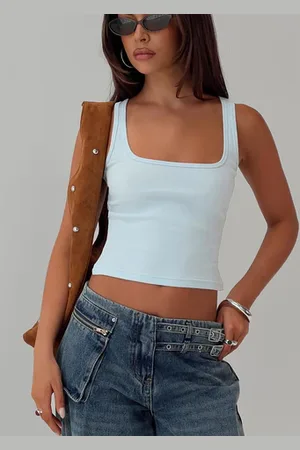 Princess Polly Baseline Square Neck Rib Tank Top