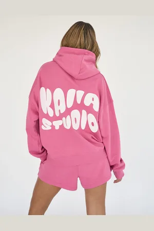 Public Desire Kaiia Studio Bubble Logo Oversized Hoodie Pink