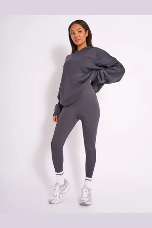 Public Desire Kaiia Premium Ribbed Legging Dark Grey