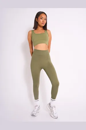 Public Desire Kaiia Premium Ribbed Legging Khaki