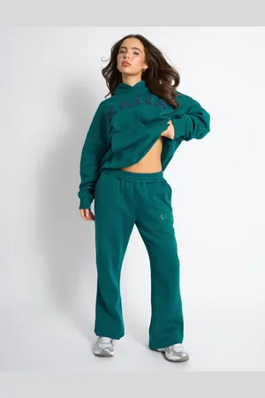 Public Desire Kaiia Logo Wide Leg Joggers Teal