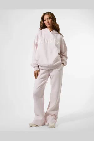 Public Desire Kaiia Logo Wide Leg Joggers Oat