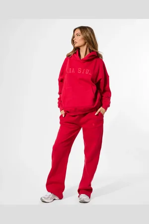 Public Desire Kaiia Wide Leg Joggers Red