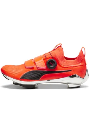PUMA PWRSPIN Indoor Cycling Shoes in Ultra Orange/Black, Size 11.5