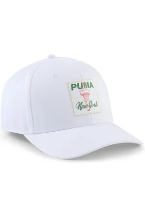 PUMA NYC Flagship Lafayette Stretch Fit Cap in White, Size S/M