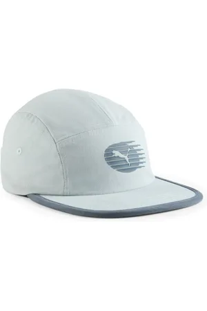 PUMA NYC Long Run Twill Camp Cap in Light Pastel Blue