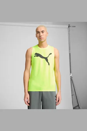 PUMA TAD ESSENTIALS Sleeveless Tank Top Men in Yellow, Size XL